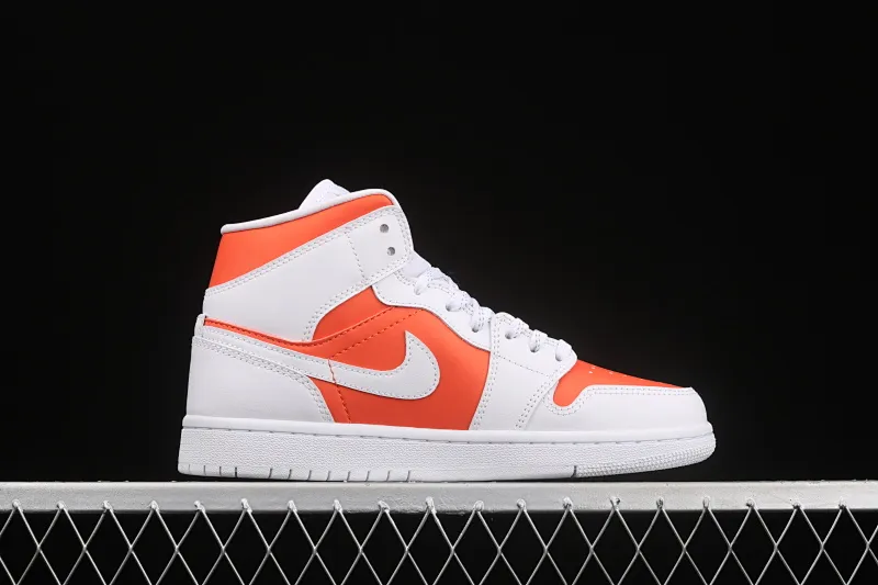 All categories Air Jordan Jordan series basketball shoes Air Jordan 1 Mid G version pure original Air Jordan 1 Mid AJ1 Joe 1 white orange China basketball shoes CZ0774-800